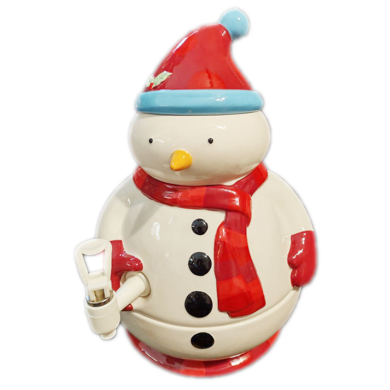 Керамические диспенсеры для рождественских напитков ручной работы, фарфоровый диспенсер для напитков в виде снеговика