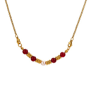Conector de Barra con Cuentas Estilo Boho |   Colgante de Doble Ojo de Acero Inoxidable con Baño de Oro PVD de 18K y Gema Natural para Fabricación de Joyas - Product Image 6