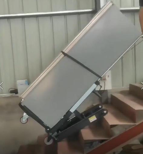 CE Certified Electric Ladder Stairs Trolly Carts 250kg Load Capacity Steel Platform Pallet Hand Stair Climbing Trolley Electric