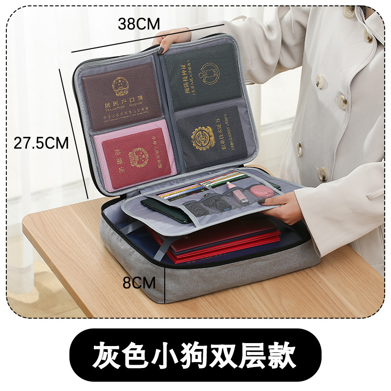 Porte-carte d'identité double couche gris