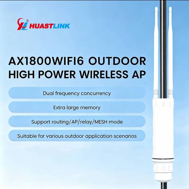Huastlink Hot Sales AP1800 WiFi 6 Network Outdoor AP 1800Mbps IP67 Support Mesh Access Point for Hotel