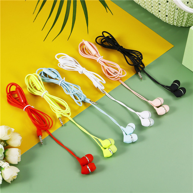 Cheap Wired Earphone Headphone Handsfree Mic 3.5mm Stereo Sound Headset Earbuds Earphones Wired 3.5mm