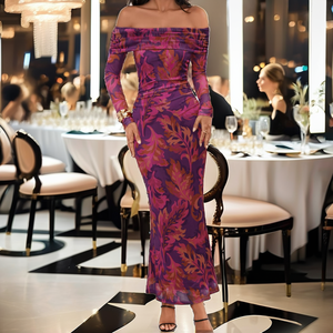 Vestido Maxi Retro con Borlas y Patrón de Pavo Real, Estilo Gran Gatsby, para Fiesta de Cóctel, Baile de Charleston, Bordado - Product Image 2