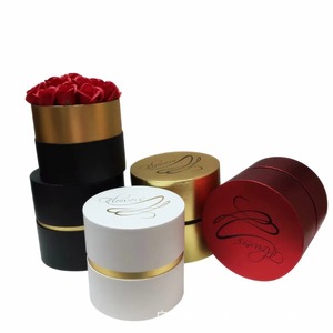 Cardboard <b>paper</b> <b>packaging</b> cylindrical circular wedding flower gift box can be customized according to needs - Product Image 5
