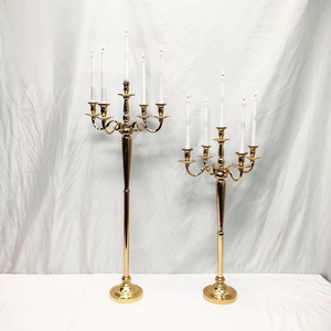 <span class=keywords><strong>Candelabro</strong></span> Alto de Hierro Dorado de 5 Brazos Hecho a Mano para Navidad y Bodas, <span class=keywords><strong>Candelabro</strong></span> y Portavelas para Centros de Mesa - Product Image 5