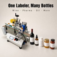 Machine d'étiquetage de bouteilles de type mini YN801D pour petites bouteilles de vin rouge, liquides oraux, eau minérale, sauces de cuisine, bouteilles rondes