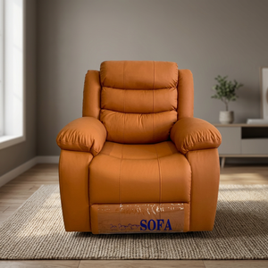Modern Leather Recliner Chair Living Room Furniture Solid Back Leisure Chair Contemporary Design - Product Image 3