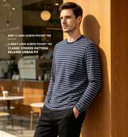 T-shirt à manches longues et col rond surdimensionné pour homme, en jersey de coton décontracté, impression numérique, blanc, écologique, respirant