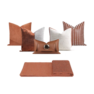 RUIYI High-quality <strong>Orange</strong> Coffee Color Living Room Simple <strong>Pillow</strong> <strong>Pillow</strong> Cover Modern High-end Ins Sand Hair <strong>Pillow</strong> Cover - Product Image 1
