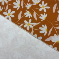 Tissu en toile de coton 8 oz imprimé numériquement sur mesure, motif floral marguerite orange brûlé, 1 m minimum pour sacs, coussins, textiles de maison et artisanat