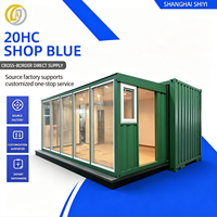 Maison conteneur préfabriquée de luxe extensible avec fenêtres en verre sur mesure, structure en acier modulaire, bureau mobile et villa hôtelière