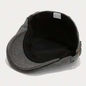 Nouveau Béret en Jersey de Coton Couleur Unie Automne Hiver 2024 pour Hommes et Femmes – Chapeau Décontracté Tendance Personnalisable Style Ivy - Product Image 6