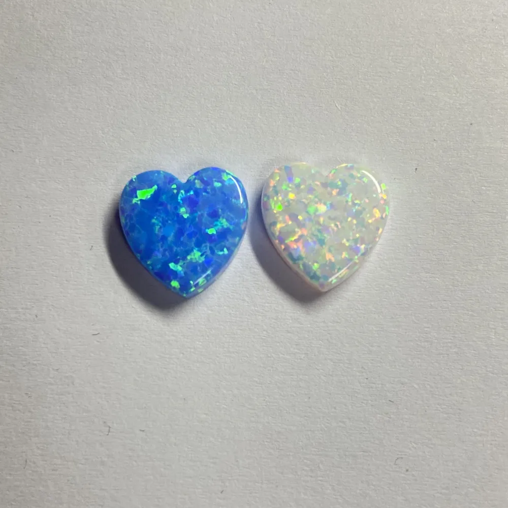 HQ Gems Synthetischer Opal stein Cabochon 12x12mm Seiten loch Herzform Erstellt Opal stein Preis für Halskette