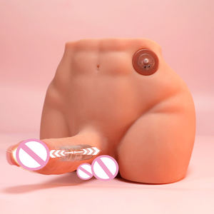 Boneka Seks Setengah Badan Realistis dengan Dildo dan Vibrator Pantat untuk Masturbasi Wanita Sentuhan Nyata Torso Pria - Product Image 3