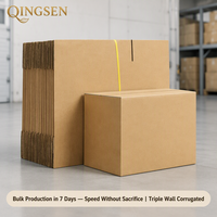 Boîte en carton ondulé triple paroi personnalisée en kraft brun, à fentes standard, robuste, empilable, pour l'expédition, l'emballage, le commerce électronique et le déménagement