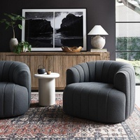 Chaise de canapé simple en arc américain Chaise de loisirs en tissu pivotante de luxe pour chambre à coucher Balcon Moderne