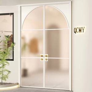 Puerta de Baño Francesa Retro Personalizada, Apertura Plana y Arqueada, Persiana Retráctil de Vidrio para Baño, Inodoro, Tienda, Puerta de Caja - Product Image 4