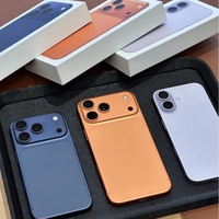Nouveau smartphone intelligent A+ 17 Pro d'occasion, haute qualité, original, débloqué, 5G, iOS, vente en gros, États-Unis, 12 Go de RAM, 26 Deep Blue Universe Orange