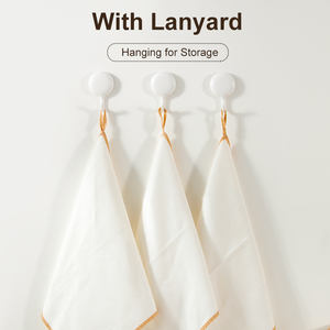 KOOCCA Material de microfibra ecológico paños de limpieza patrón de <span class=keywords><strong>rejilla</strong></span> 30cm tamaño más grande paño de toalla de cocina con cordón - Product Image 1