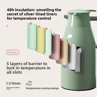 Thermos isotherme sous vide 2L 1.3L 1L, bouilloire à thé en verre argenté, isolation thermique 36 heures, bouteille d'eau