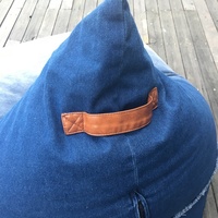 Moderne triangle blau jeans stoff sitzsack