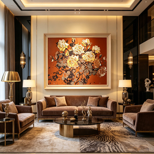 Pintura de Seda Texturizada Blossom, Obra de Arte Hecha a Mano para Decoración de Pared, Obra de Arte Moderna Grande, Decoración Relajante para Casa y Hotel - Product Image 4