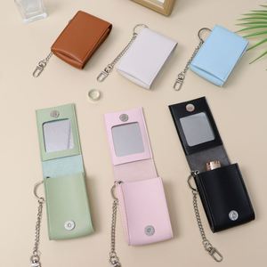 Portable PU Leather <b>Lipsticks</b> Case with Mirror Travel Lip Gloss Purse <b>Lipsticks</b> Holder Bag - Product Image 1