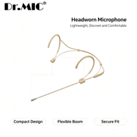 Microphone-casque miniature 3 mm léger avec crochet d'oreille pour performance scénique et présentation