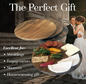 Meilleures ventes Ensemble économique de <span class=keywords><strong>4</strong></span> assiettes rondes en bois <span class=keywords><strong>d</strong></span>'acacia pour servir des charcuteries, des sushis, des desserts, du pain - Product Image 2