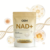 Compléments en capsules OEM NAD+ nicotinamide nucleoside beauté et antioxydant, 60 capsules/flacon, personnalisables pour la santé, qualité alimentaire
