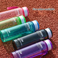 Meilleures Ventes Bouteille d'Eau en Plastique PET Sans BPA 32 oz 1 L, Haute Capacité, pour Sport en Plein Air avec Marqueur de Temps et Corde