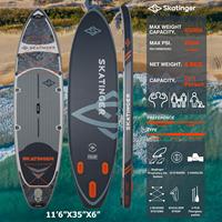 Planche de Paddle Gonflable Grise en PVC pour la Pêche (SUP) – Écologique, Unisexe, 10-18KG – Idéale pour la Pêche en Lacs et Rivières