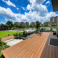 Plancher de terrasse WPC 25 mm à clipser, style moderne et minimaliste, pour extérieur, imperméable, aspect bois, résistant à la décomposition, double emboîtement