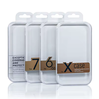 Caja de plástico transparente con blíster y etiqueta de papel personalizada para embalaje minorista de fundas para teléfonos inteligentes