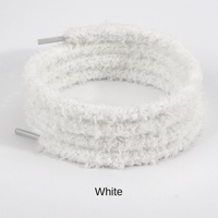 Lacets de Noël douillets de 1 cm, couleur personnalisée, en polyester uni double couche, plats, duveteux et moelleux, en paire