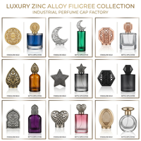 Fabricant de bouchons de parfum en Zamac, couvercles métalliques ajourés sur mesure, or rose, argent antique, pulvérisateur anti-fuite, ODM, bouteilles de vin