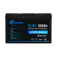Stasiun Daya Portabel LiFePO4 12.8V 100Ah 1280Wh Daya Tahan Siklus Tinggi (5000 Siklus) Pengganti Aki Timbal Asam untuk Penyimpanan Energi Surya Rumah dan RV