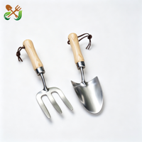 Truelle de jardin en acier inoxydable poli robuste avec manche en bois pour petits travaux de jardinage et de plantation