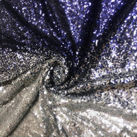 Vente en gros de tissu de broderie à paillettes de 3mm, dégradé de paillettes à surface brillante, tissu de broderie à paillettes