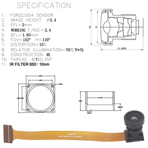 高品质1080P广角摄像头夜视智能视频门铃OV2640 24pin工业mipi摄像头模块2MP - Product Image 4