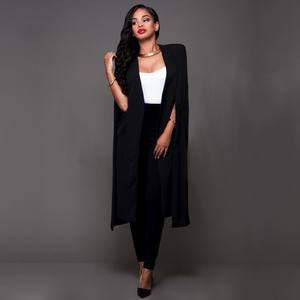 Lady Cardigan Poncho Coat New Elegant Split Windbreaker Suit Jacket Women Solid <span class=keywords><strong>Blazer</strong></span> <span class=keywords><strong>Cape</strong></span> Jacket - Product Image 5