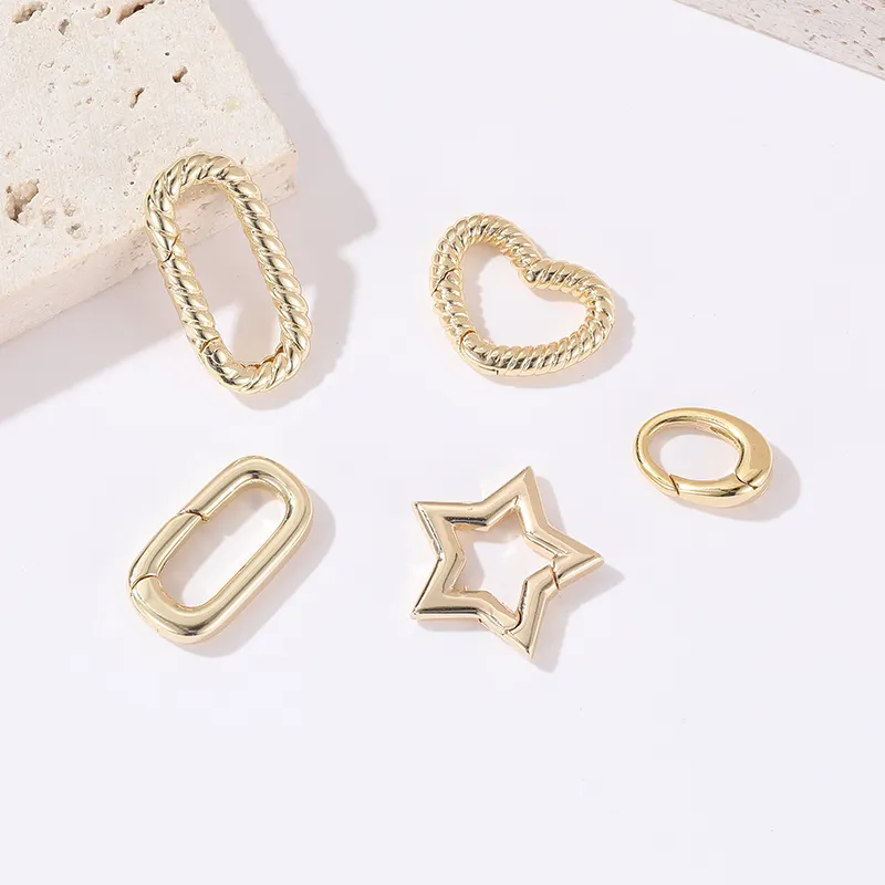 Wholesale 14K Gold Plated Spring Ring Jewelry Clasps for Necklaces