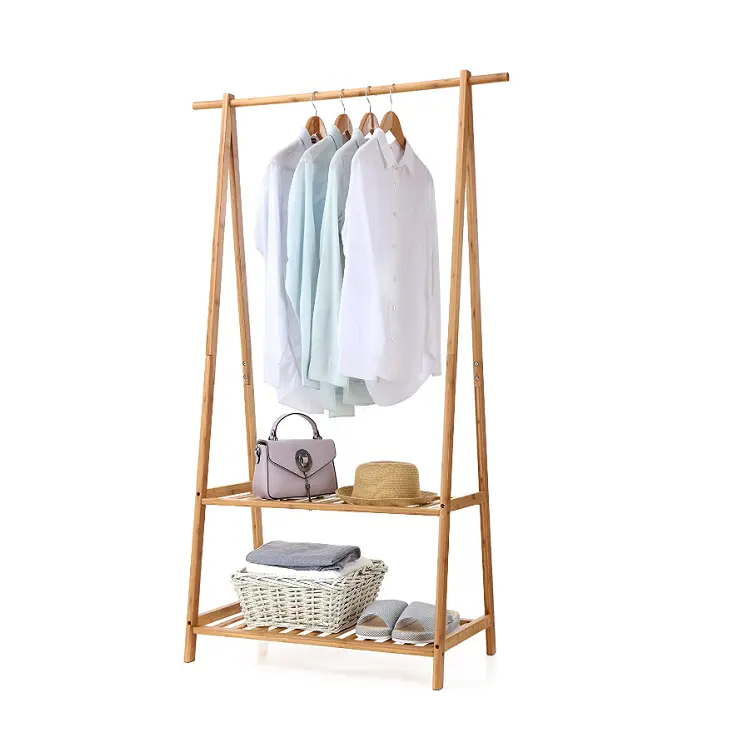 Best selling portable extra large entryway bedroom bamboo clothes racks for hanging clothes