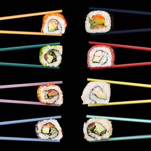 Baguettes en mélamine noire avec logo, baguettes réutilisables, baguettes japonaises en mélamine - Product Image 4