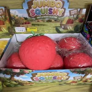 Jumbo Strawberry Silicone <b>Squishy</b> <b>Toy</b> Slow Rebound Soft Stress Relief Fruit Squeeze Kids 2-13 Years Party Favors Bulk Wholesale - Product Image 2