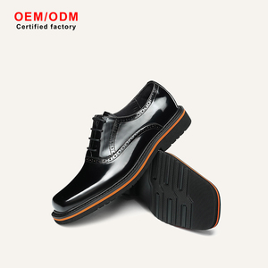 Zapatos Oxford de Cuero Genuino para Hombre, Diseño Personalizado OEM, con Cordones, Punta Cuadrada, Transpirables, Impermeables, Cómodos, para Bodas, Otoño, Negocios y Ocio - Product Image 1