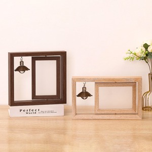 Marco de fotos de madera giratorio de doble cara de 6 y 7 pulgadas para decorar la mesa, regalos personalizados para parejas, marco de fotos conmemorativo A4 - Product Image 3