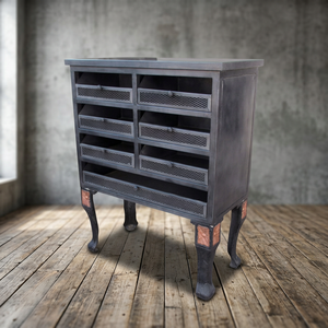 Elegante Organizador de Escritorio Metálico Industrial con 2 Cajones, Caja de Almacenamiento Duradera y Ecológica para Muebles de Hogar y Apartamento - Product Image 3