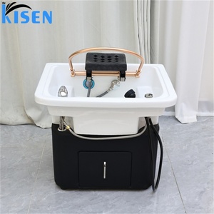 KISEN Mobilier de Luxe pour Salon de Coiffure, Lit de Spa Japonais pour Soins Capillaires, Traitement Spa à Circulation d'Eau, Bac à Shampooing en Céramique - Product Image 3