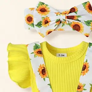 Mono de verano para niña, body Floral con borlas para bebé, conjunto de traje con volantes, diadema, manga de mosca, peleles para bebé
